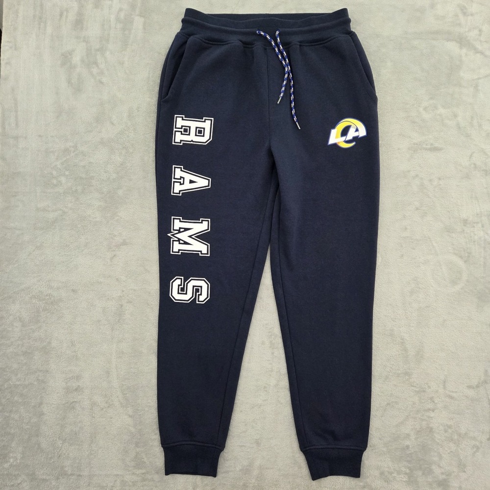 NFL Ultra Game Los Angeles Rams Mens M Sweatpants Navy Blue Fleece Joggers